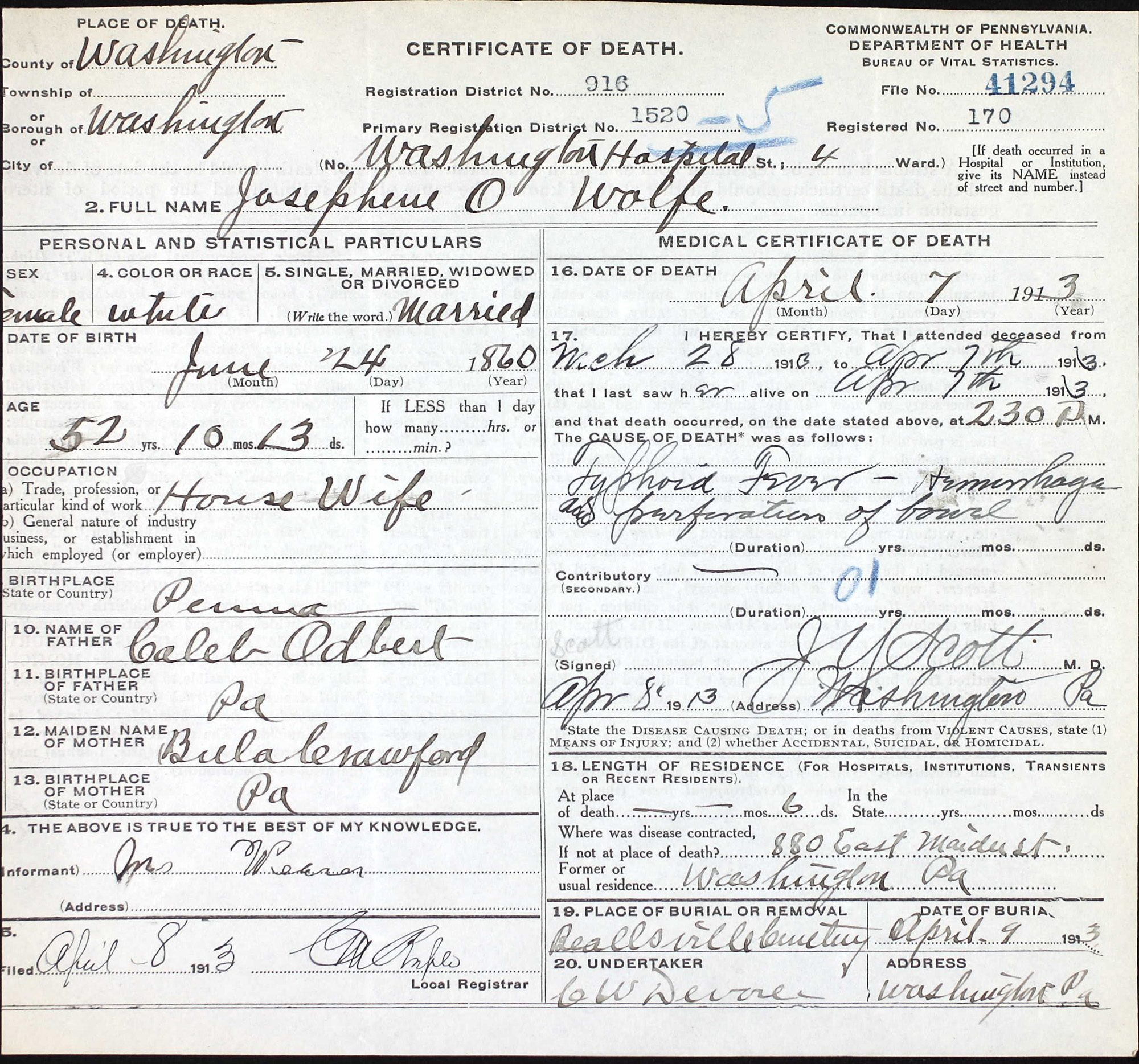 Josephine Odbert Wolfe